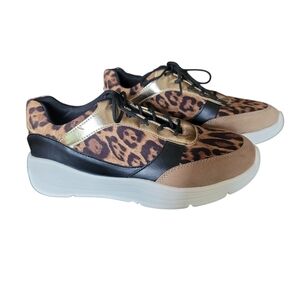 Torrid Animal Print Leopard Black and gold Shoes Sneakers Size 9 Wide